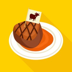 Beef steak icon
